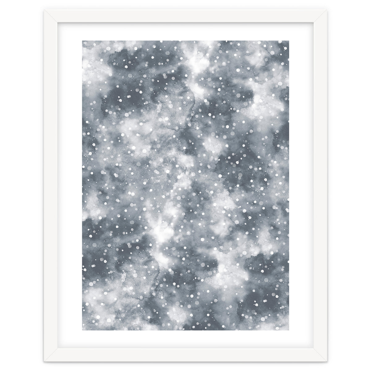 Abstract Winter Foggy Snow Gray White