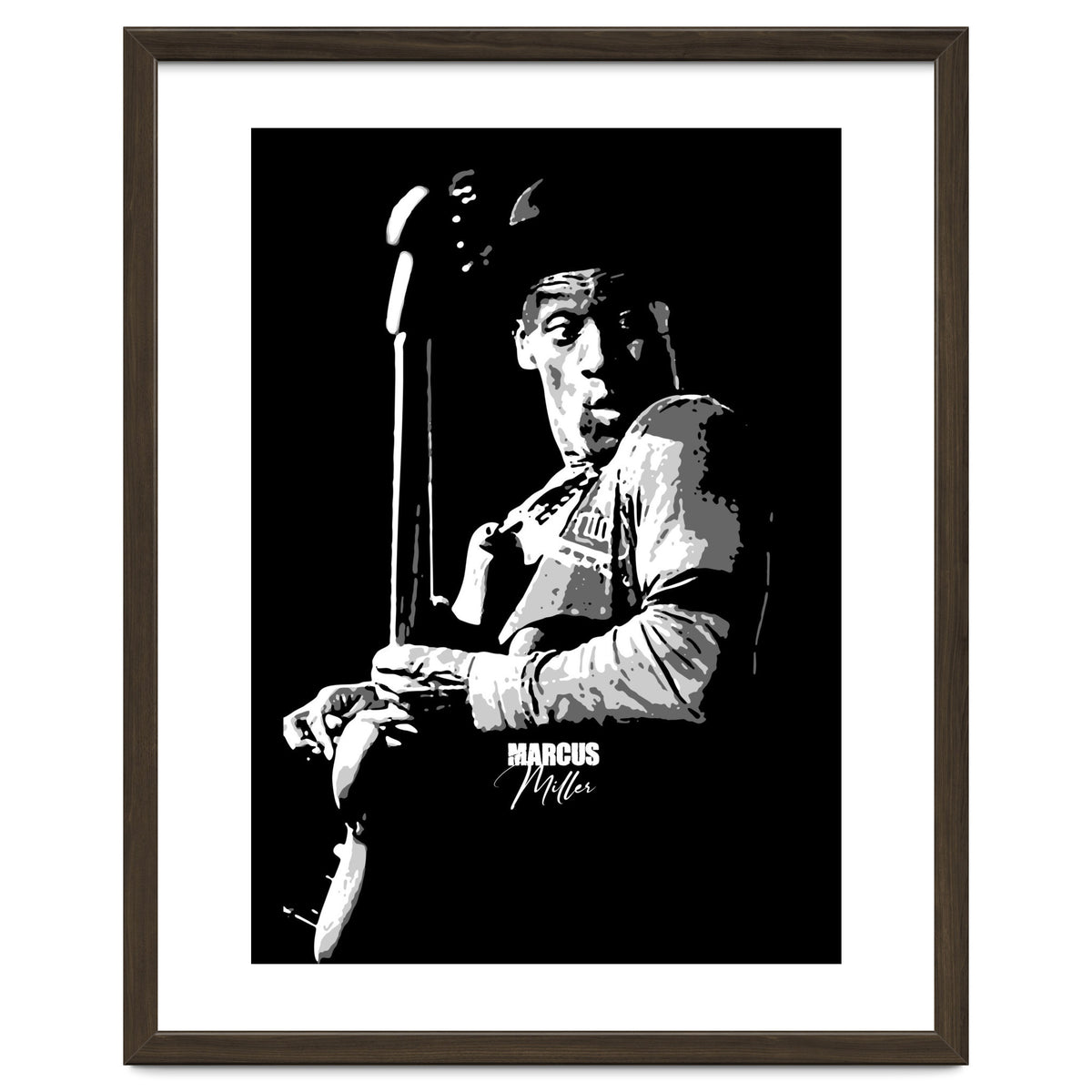 Marcus Miller American Music Legend in Grayscale