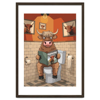 Highland Cow On The Toilet