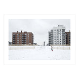 Walking with the dog on a snowy day (Print Only) thumbnail