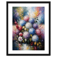 Vibrant Summer Hydrangea Bouquet Heavy Impasto Oil Painting