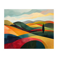 Abstract Tuscan Hills Landscape Painting (Print Only)