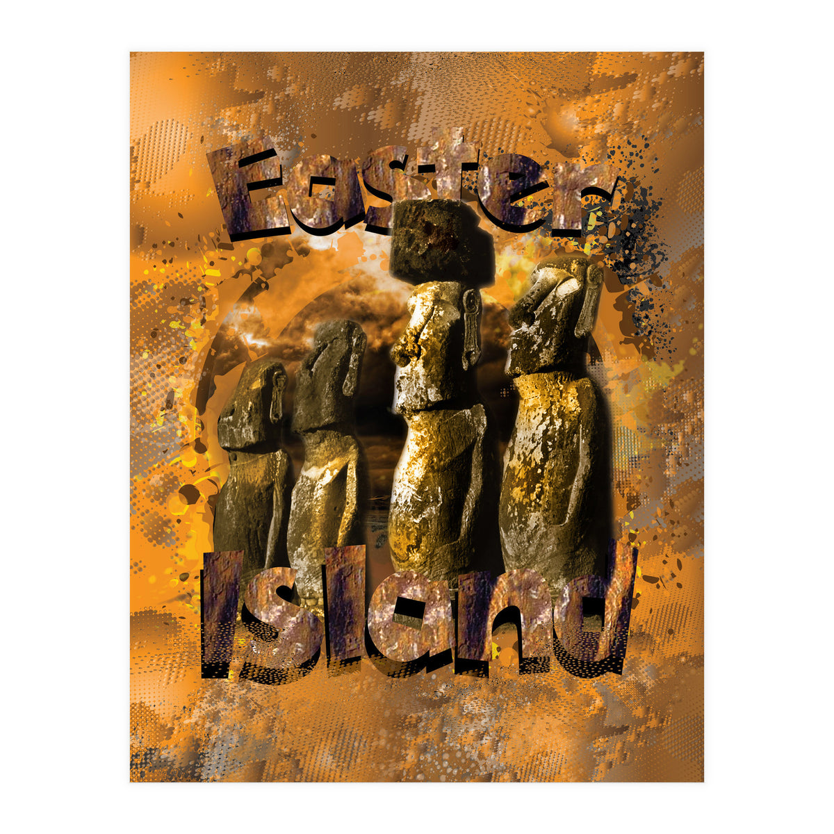 Easter Island Statues Polynesia (Print Only)