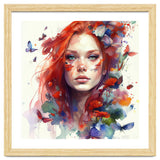 Watercolor Floral Red Hair Woman #9 thumbnail