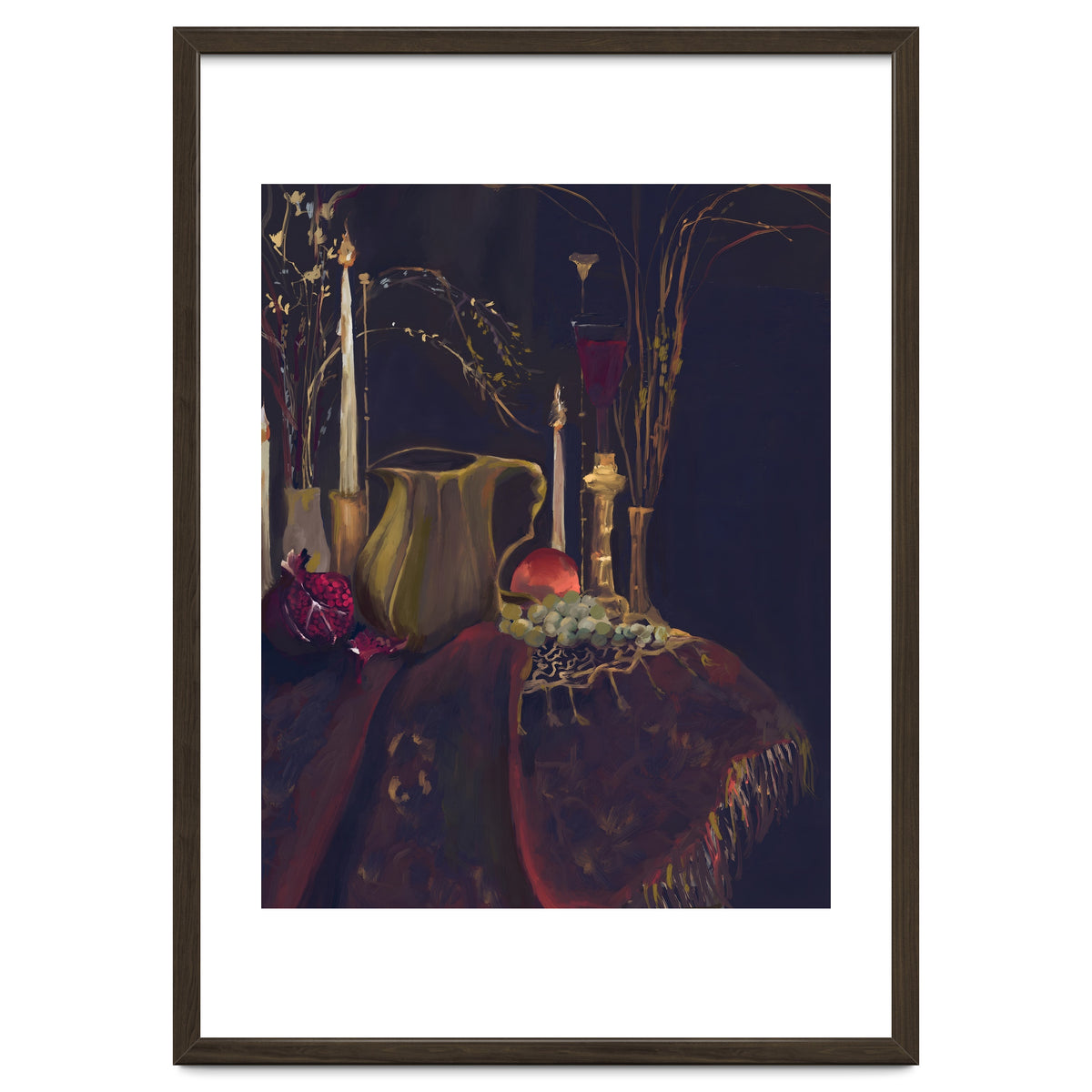 Dark Baroque Table still life moody still life oils