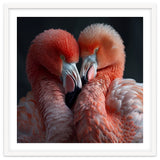 Two Flamingos Together Showing Affection thumbnail