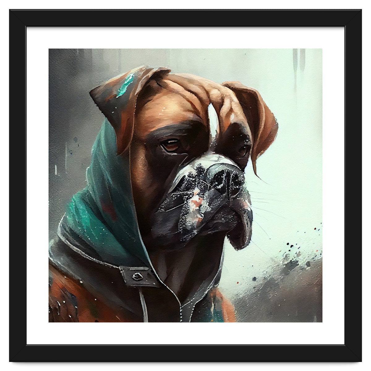 Watercolor Boxer Dog