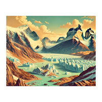Vintage Argentina, Patagonia Glaciers Poster (Print Only)