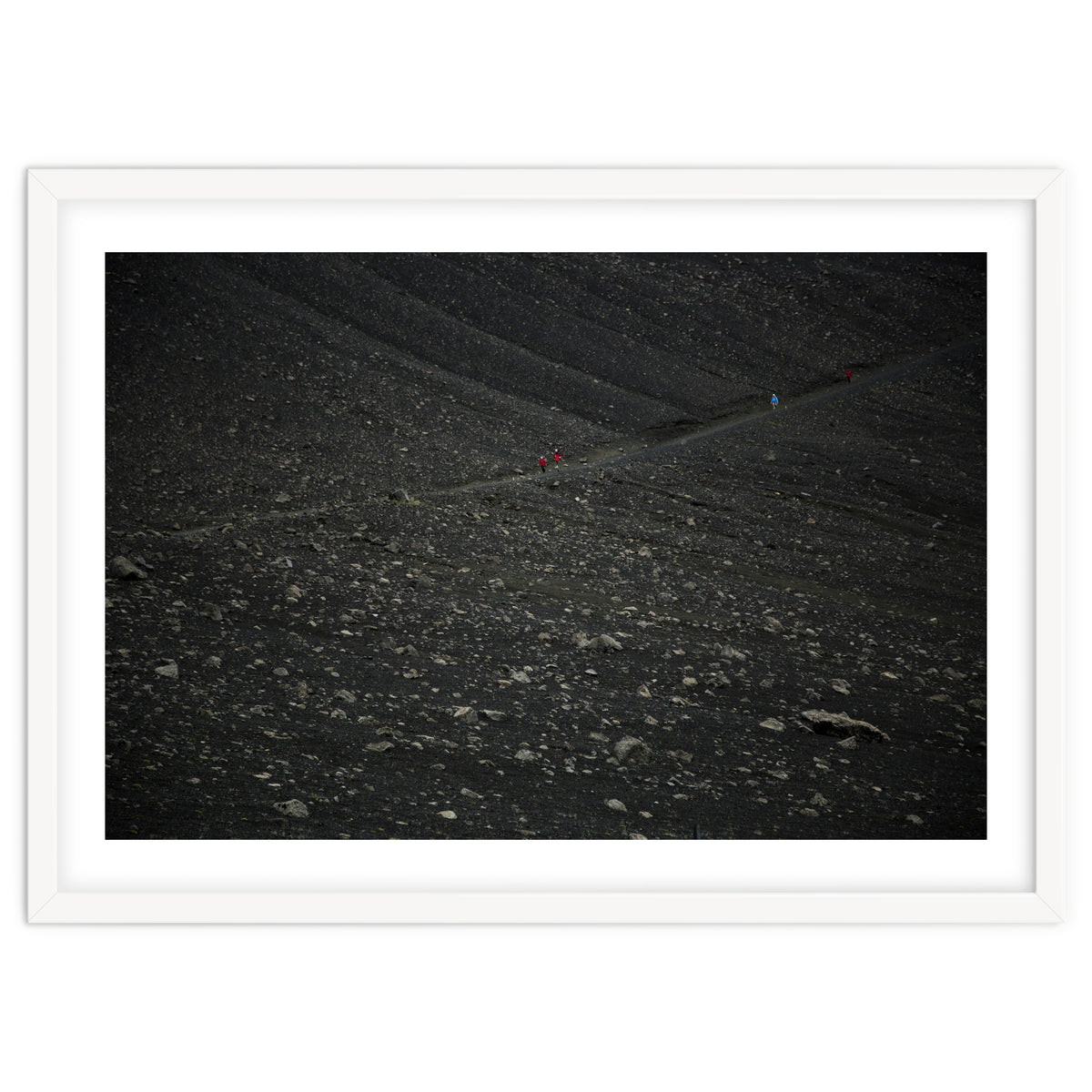 Kids running down from the volcano - Iceland