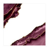 Burgundy & Gold Agate Texture 19  (Print Only)