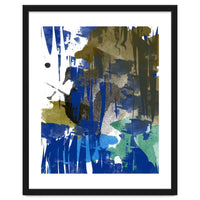 A Beautiful Mess, Abstract Blue Black Dark Eclectic Painting, Luxe Texture Contemporary Modern