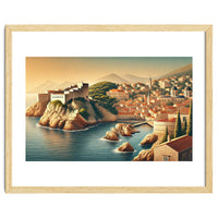 Vintage Croatia, Dubrovnik Coastal Poster