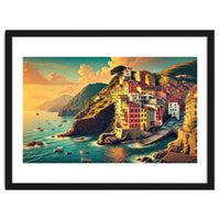Vintage Cinque Terre Poster, Italy