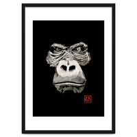 Angry Gorilla White In Black