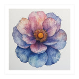 Ethereal Bloom: Watercolor Petals in Indigo and Rose (Print Only) thumbnail