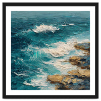 Dynamic Coastal Swell with Sculpted Turquoise Waves