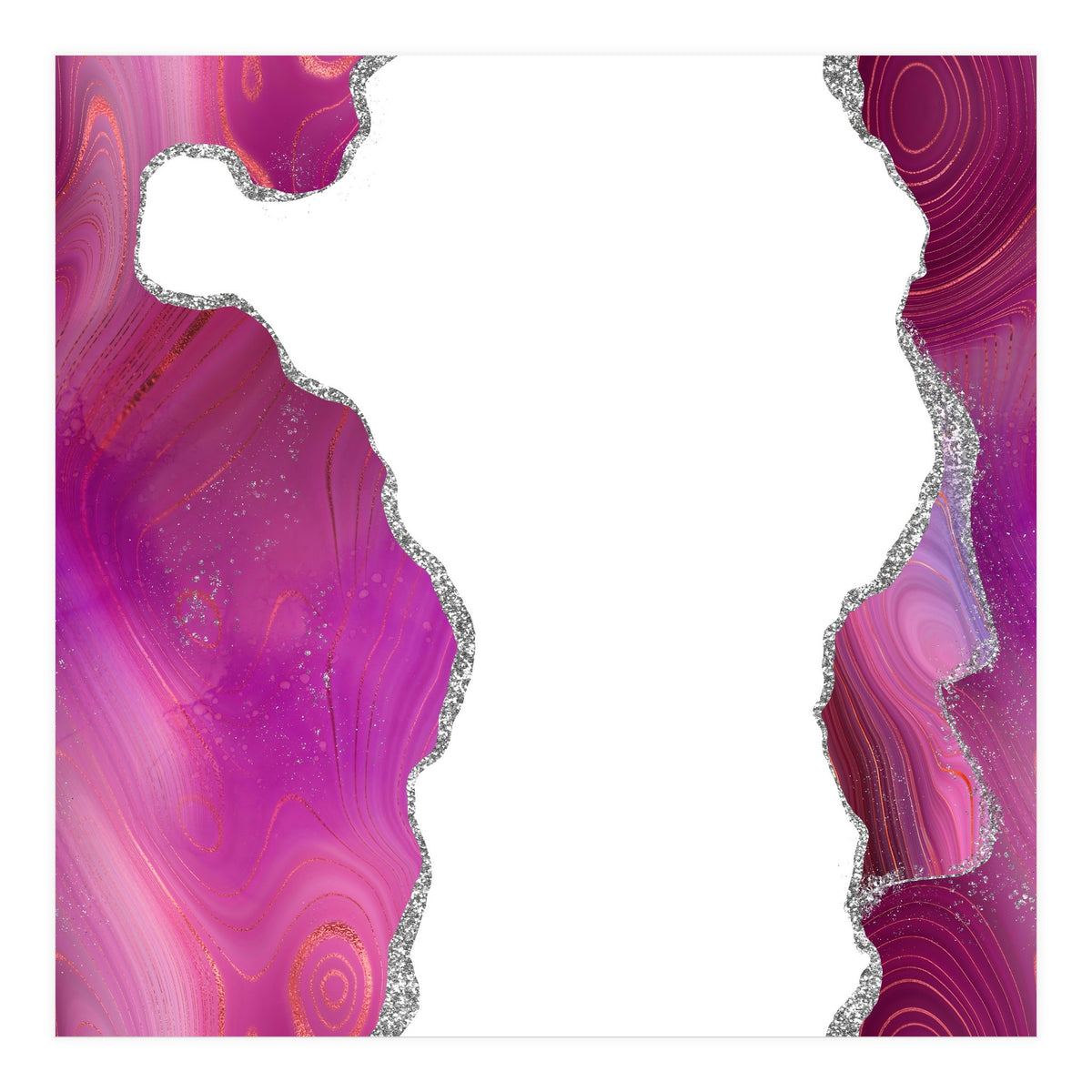 Magenta & Silver Agate Texture 06  (Print Only)