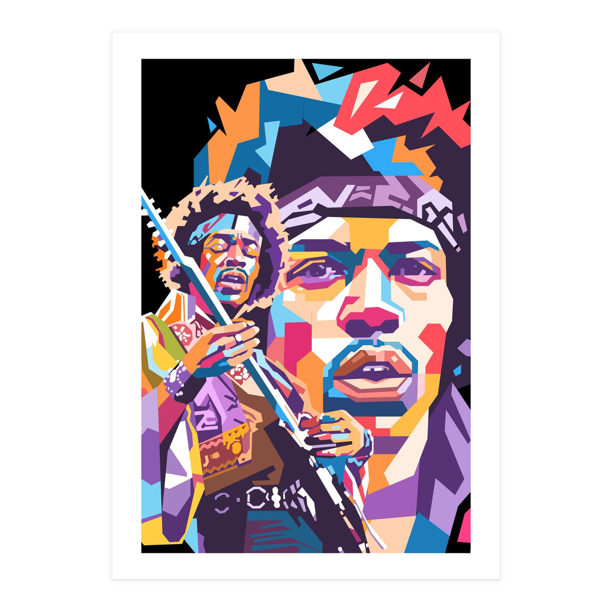 Jimi Hendrix wpap art (Print Only)