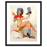 Pinup Sexy Cowgirl Cleaning Her Boots thumbnail