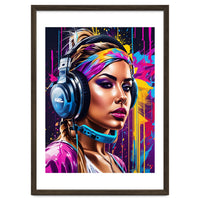 Girl In Headphones, Graffiti