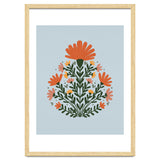 Symmetrical floral bouquet - orange and green thumbnail