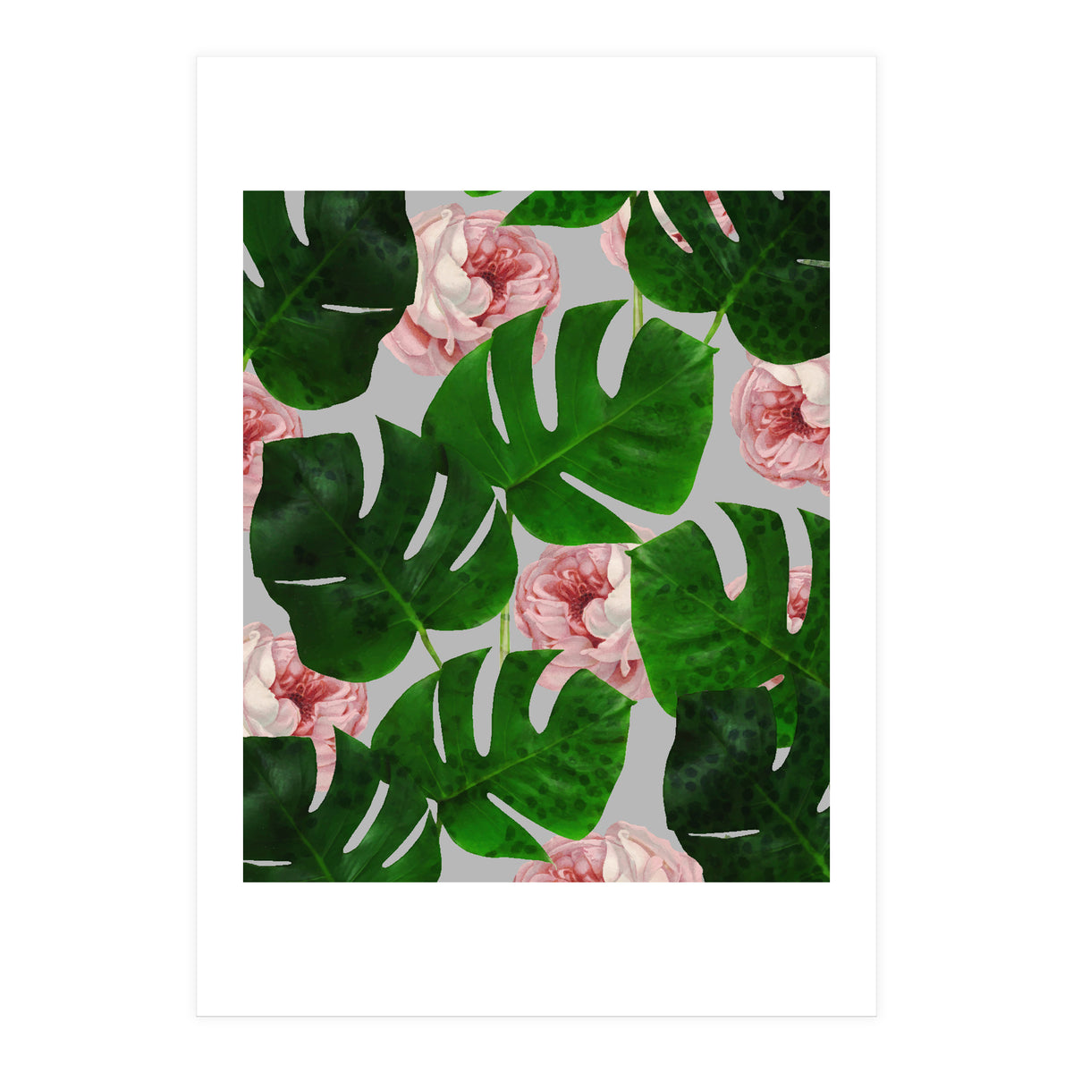 Monstera & Rose Pattern (Print Only)