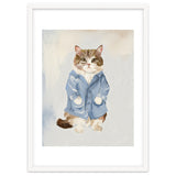 Sir James fluffy Tom cat in his blue pajamas oils thumbnail