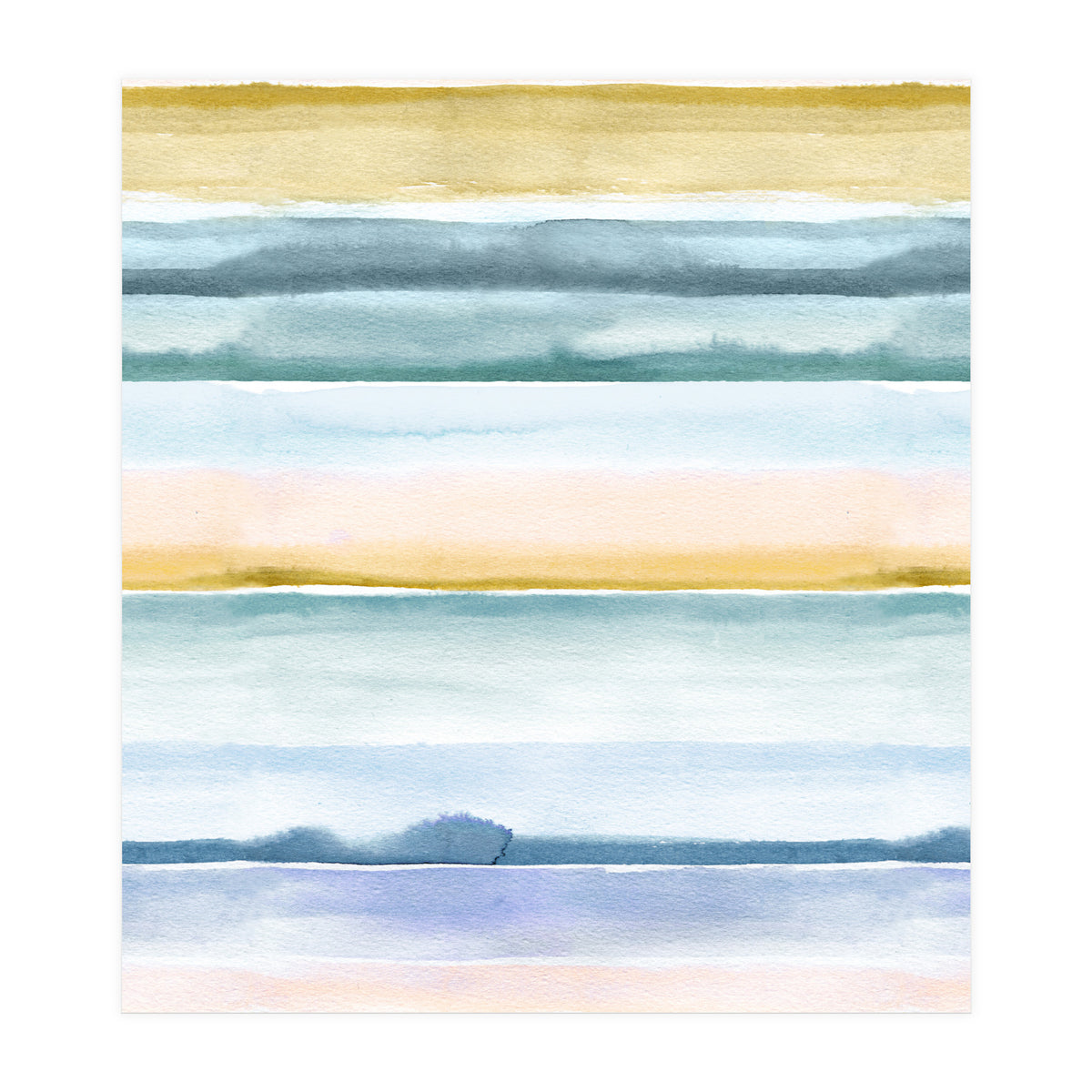 Relaxing Calm Stripes Blue Yellow (Print Only)