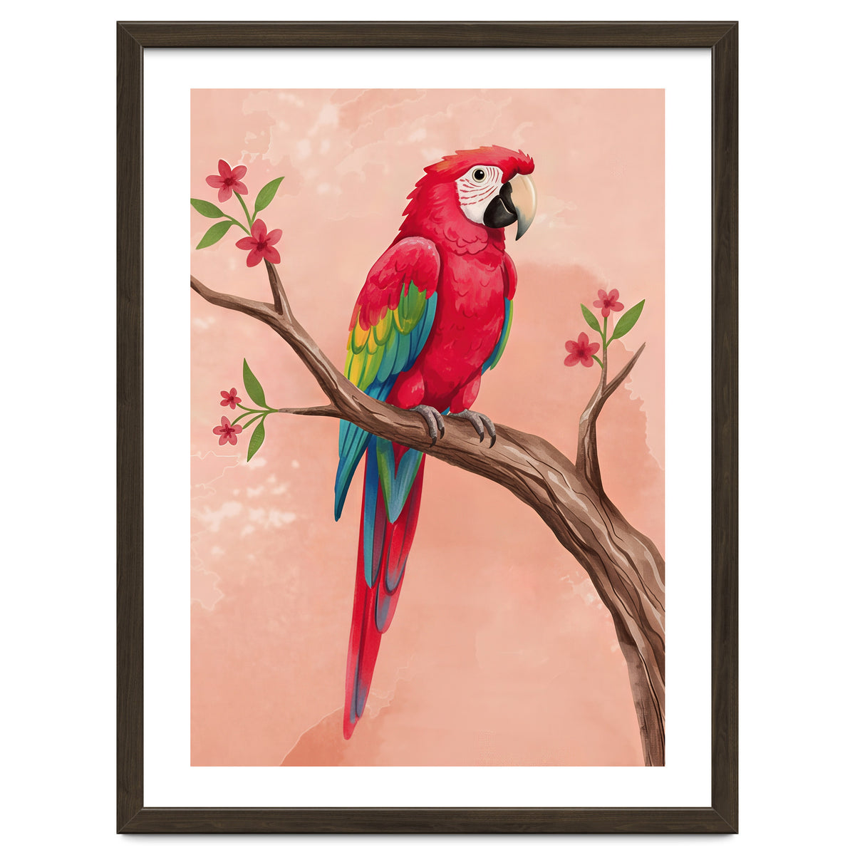 Red Macaw Parrot Bird Forest