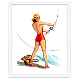 Pinup Girl Fishing On The Coast thumbnail