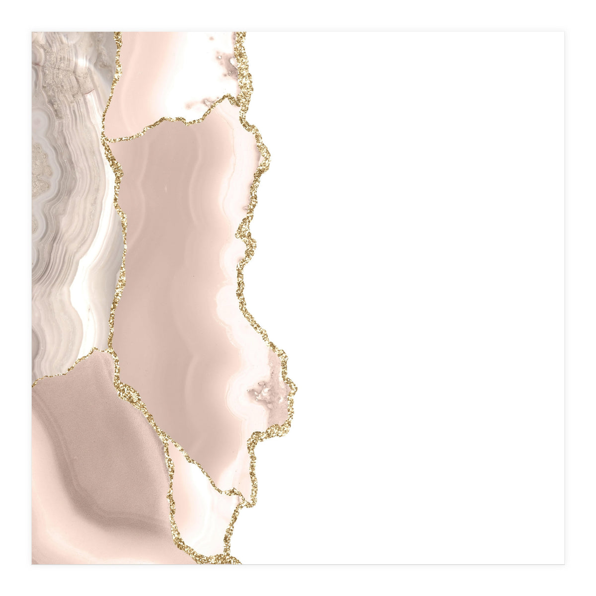 Ivory & Gold Agate Texture 05 (Print Only)