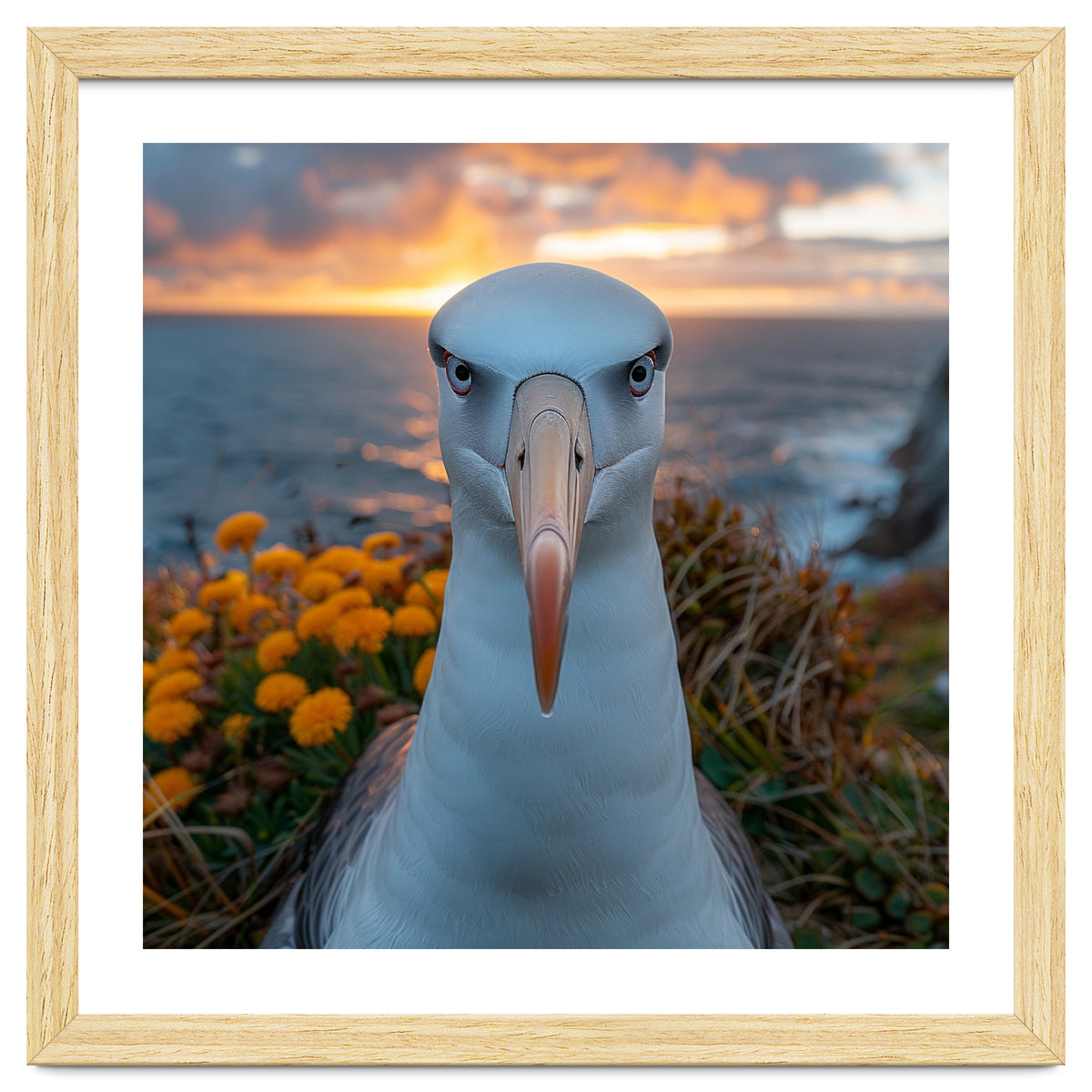 Albatross Bird With Intense Gaze By The Sea