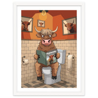 Highland Cow On The Toilet