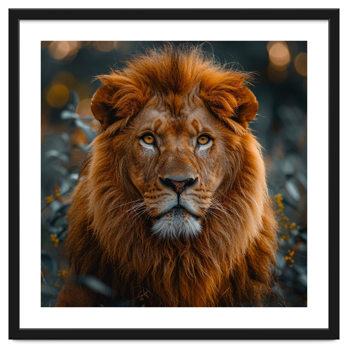 Majestic Lion Portrait Intense Gaze Wildlife