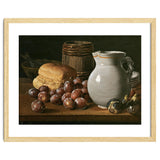 Luis Egidio Meléndez / 'Still Life with Plums, Figs, Bread and Fish', 18th century, Spanish School. thumbnail