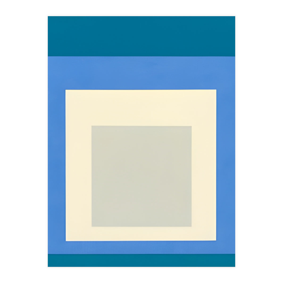 JOSEF ALBERS - HOMAGE TO THE SQUARE: BLUE WHITE GREY (Print Only)