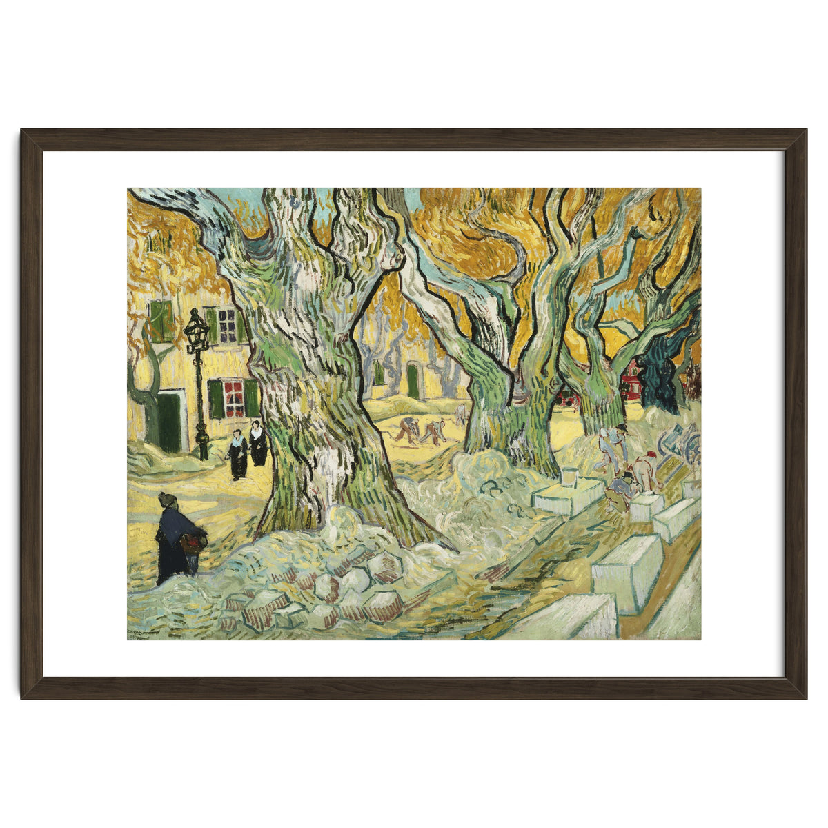 VINCENT VAN GOGH: The Road Menders. Date/Period: 1889. Painting. Oil on canvas.