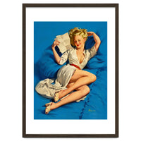 Pinup Sexy Girl Reading A Love Letter