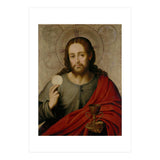 Juan de Juanes / 'The Saviour', 1545-1550, Spanish School, Oil on panel, 73 cm x 49 cm, P00845. (Print Only) thumbnail