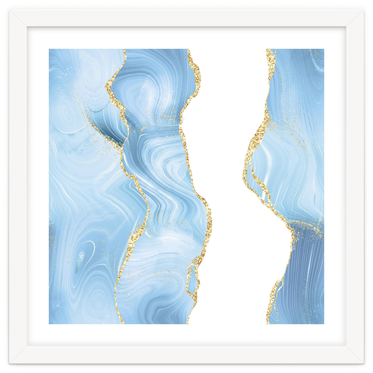 Blue & Gold Glitter Agate Texture 07