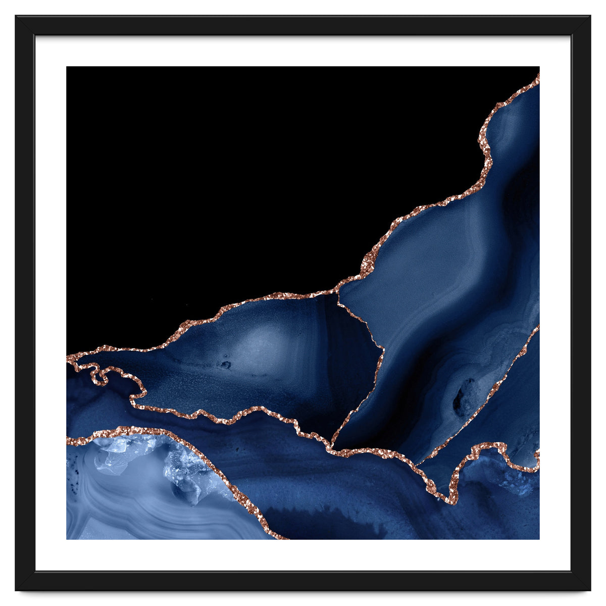 Navy & Rose Gold Agate Texture 03