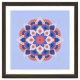 Mandala flower - blue and coral thumbnail
