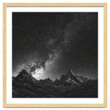 Starlit Mountain Majesty: Detailed Monochrome Milky Way thumbnail