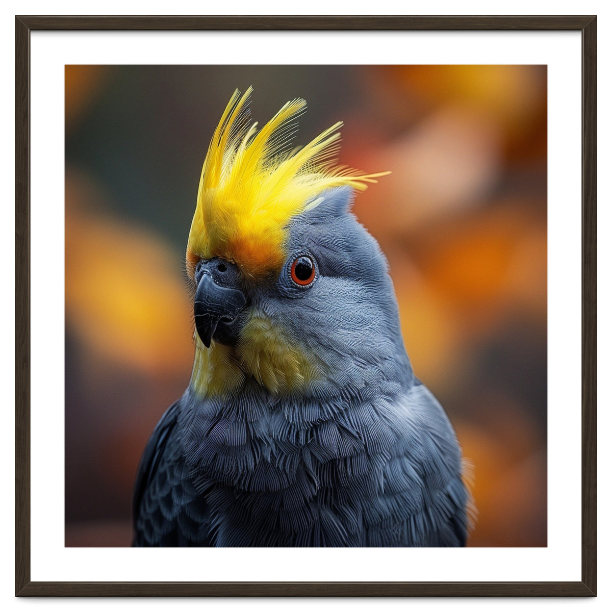 Close-up Portrait of a Yellow Cockatoo in the Wild.