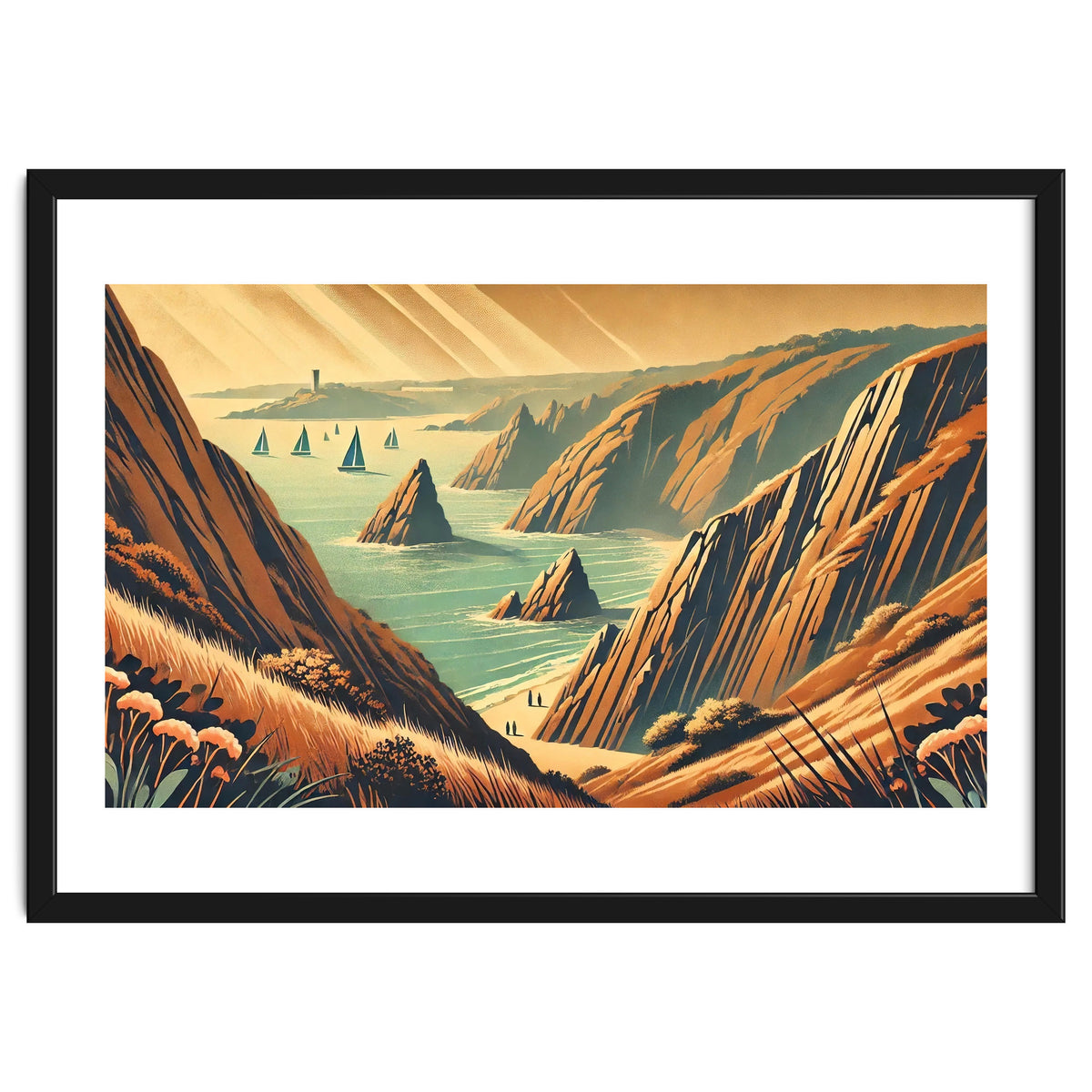 Vintage Cliffside Serenity Poster