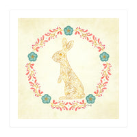 Floral Rabbit Wreath (Print Only)