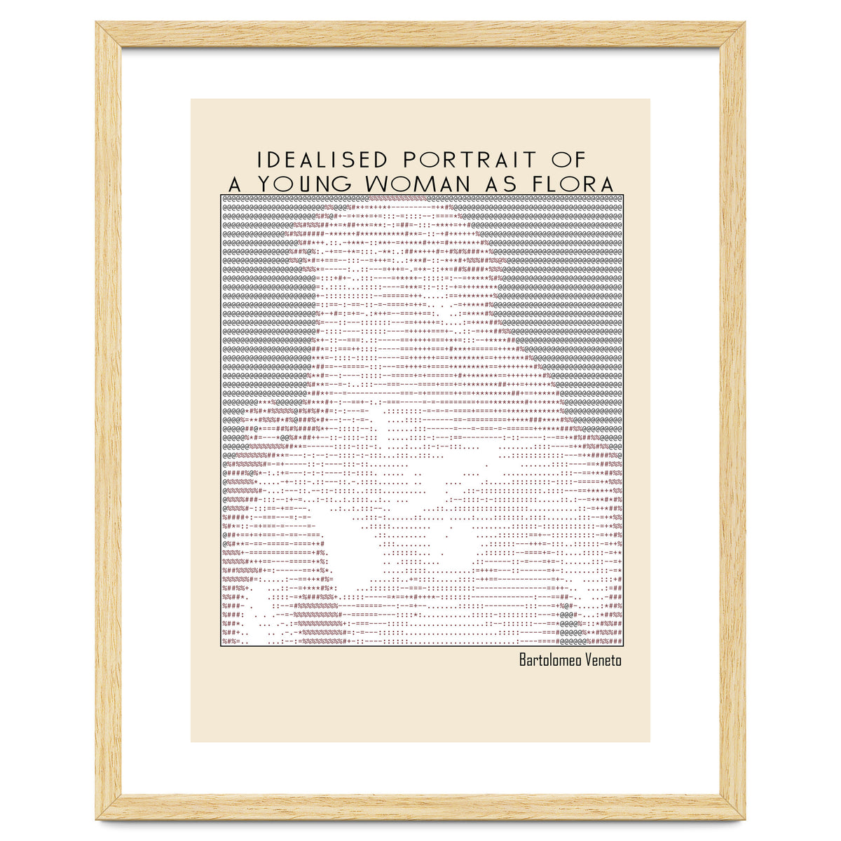 Idealised Portrait of a Young Woman as Flora – Bartolomeo Veneto (ascii art)
