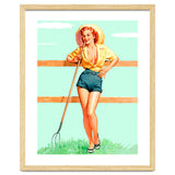Pinup Country girl Posing With Pitchfork thumbnail