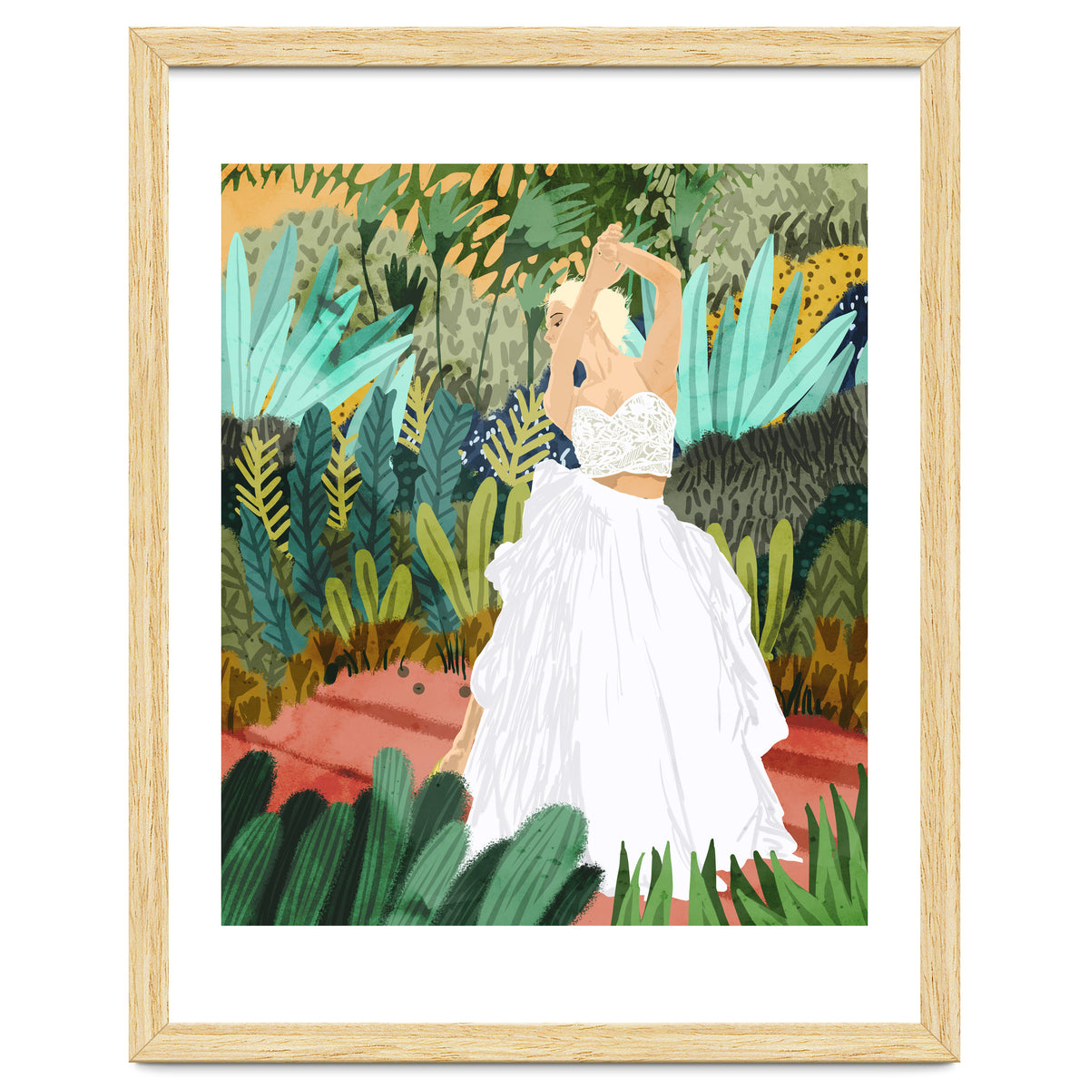 Forest Bride | Jungle Wedding Painting | Travel Solo | Blonde Woman Dancing Joy