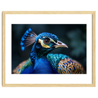 Peacock Head Close Up Majestic Blue Bird